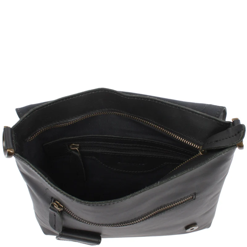 Umhängetasche Ledertasche Schultertasche Leder schwarz LE3027