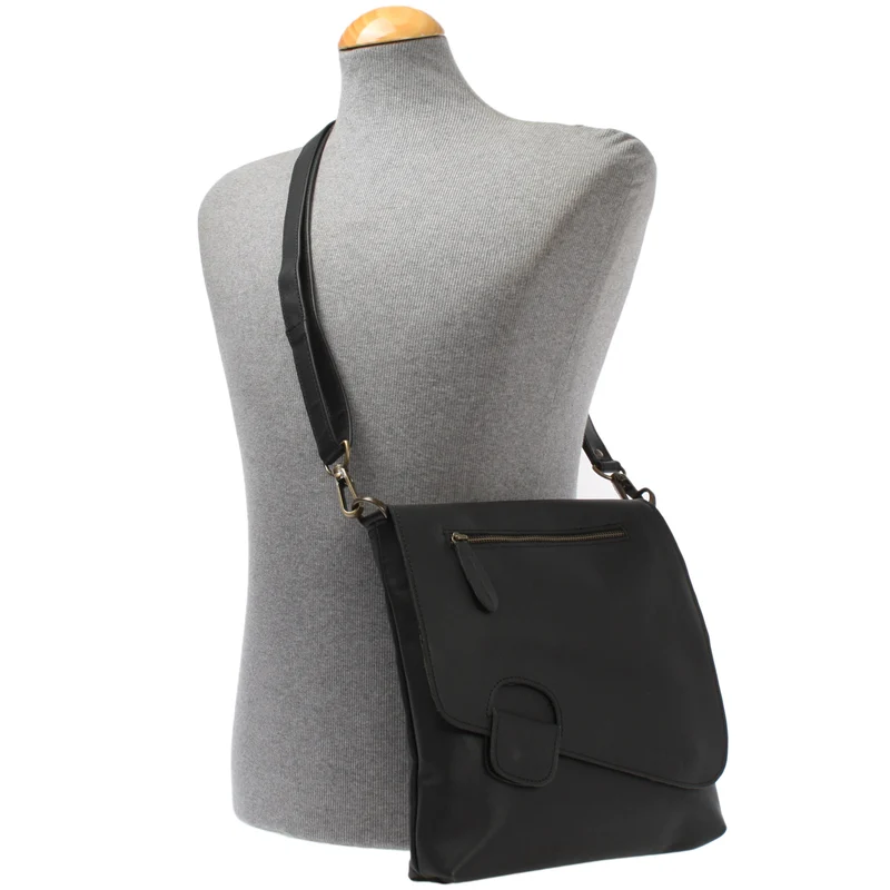 Umhängetasche Ledertasche Schultertasche Leder schwarz LE3027