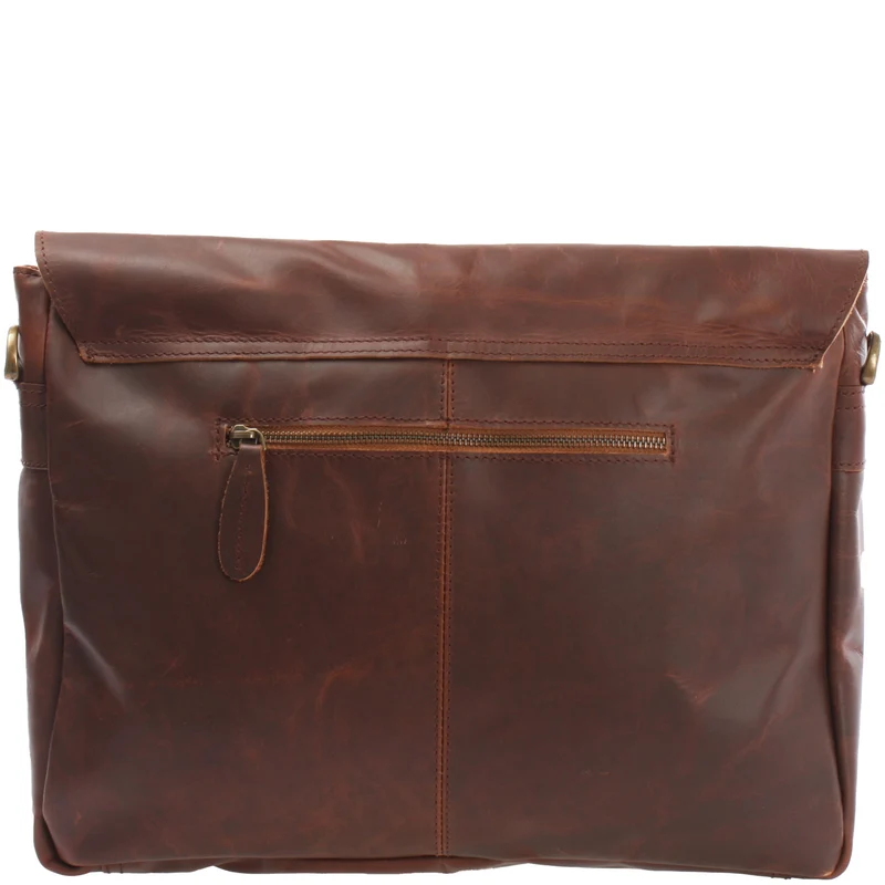Messenger Bag Collegetasche DIN A4 Kuriertasche Leder braun LE3032