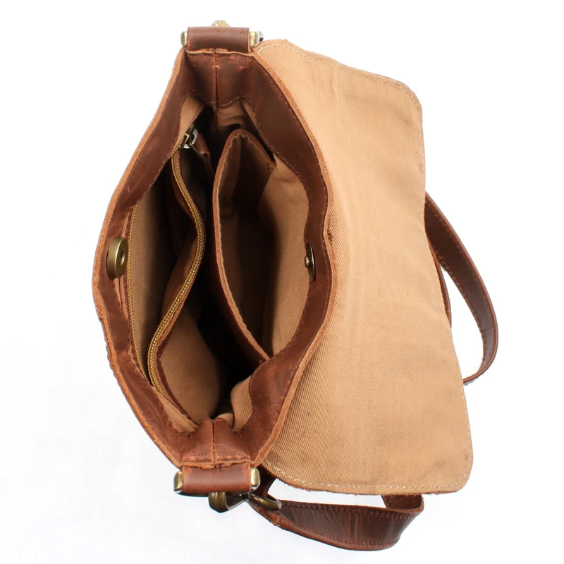 kleine Umhängetasche Damentasche Herrentasche Ledertasche braun LE3033