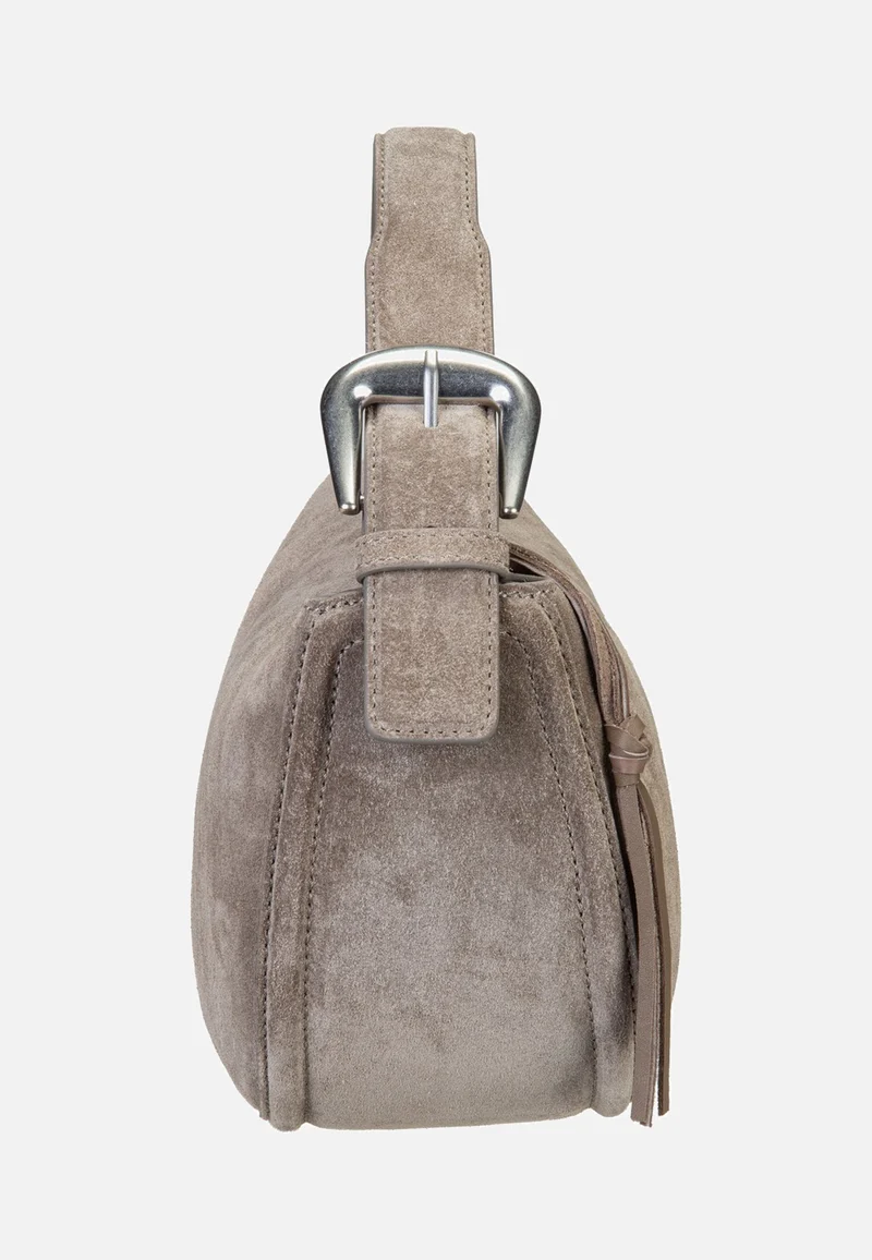 Ines Hobo S Suede Neutral Grey - Hobo Bag