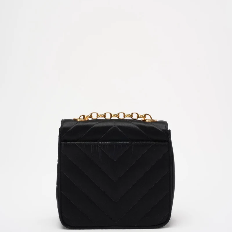 Chanel Timeless Chevron Mini Square Seide Dunkelblau