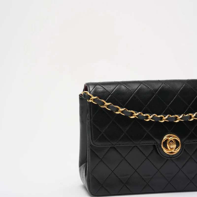 Chanel Schwarze Vintage zeitlose klassische Single-Flap-Tasche