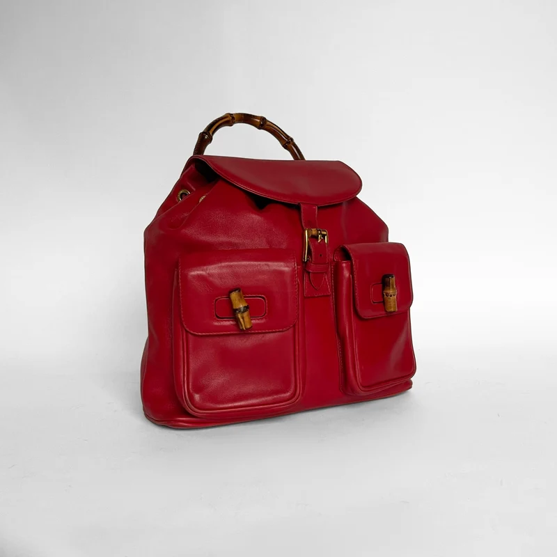Gucci Bambusrucksack groß aus Leder