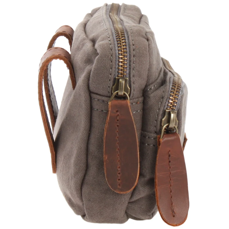Gürteltasche Bauchtasche Canvas Rindsleder grau LE3037