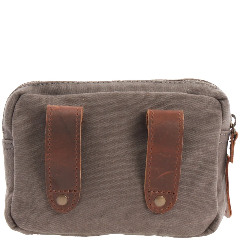 Gürteltasche Bauchtasche Canvas Rindsleder grau LE3037