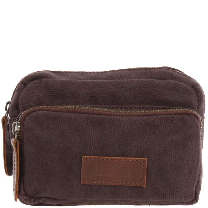 Gürteltasche Bauchtasche Canvas Rindsleder mokka LE3037