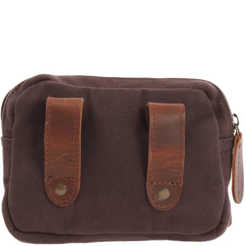 Gürteltasche Bauchtasche Canvas Rindsleder mokka LE3037