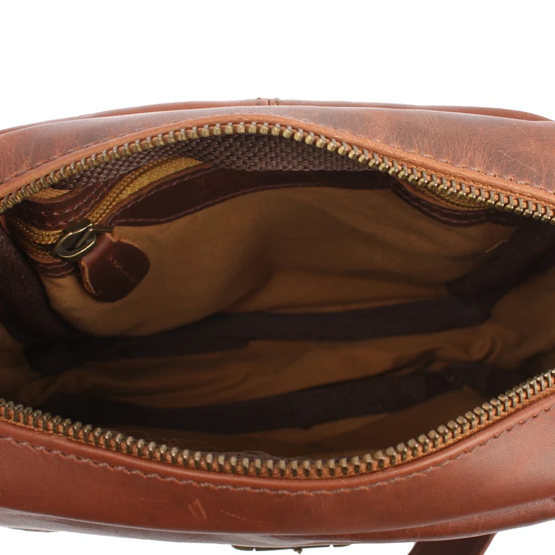 kleine Umhängetasche Ledertasche Freizeittasche Leder braun LE3042
