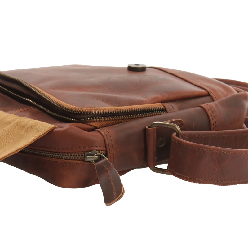 kleine Umhängetasche Ledertasche Freizeittasche Leder braun LE3042