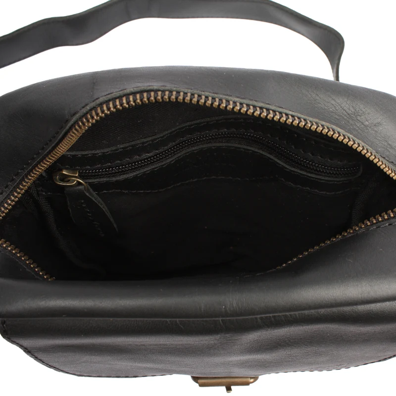 kleine Umhängetasche Schultertasche Freizeit Leder dunkelbraun LE3042