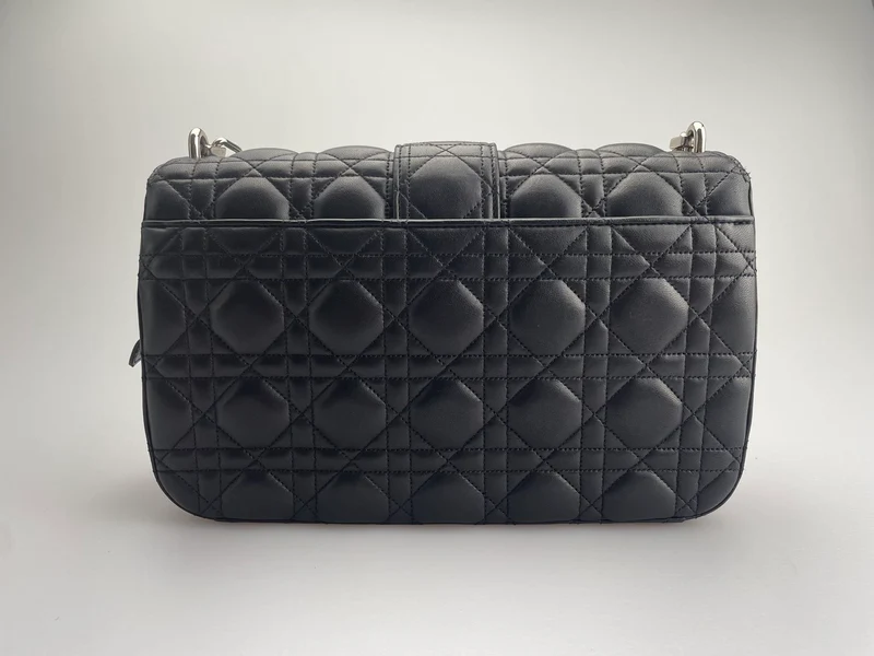 Dior Miss Dior Umhängetasche aus schwarzem Lammleder mit silberner Hardware