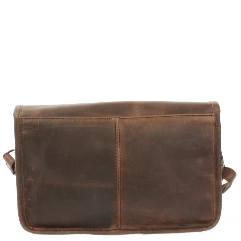Schultertasche Umhängetasche Damen Leder gewachstes Rindsleder schlamm LE3044