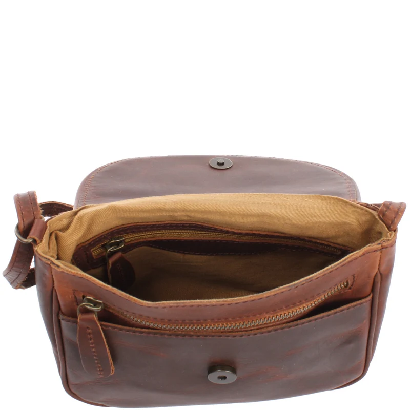 kleine Umhängetasche Ledertasche Damentasche Schultertasche Leder braun LE3047