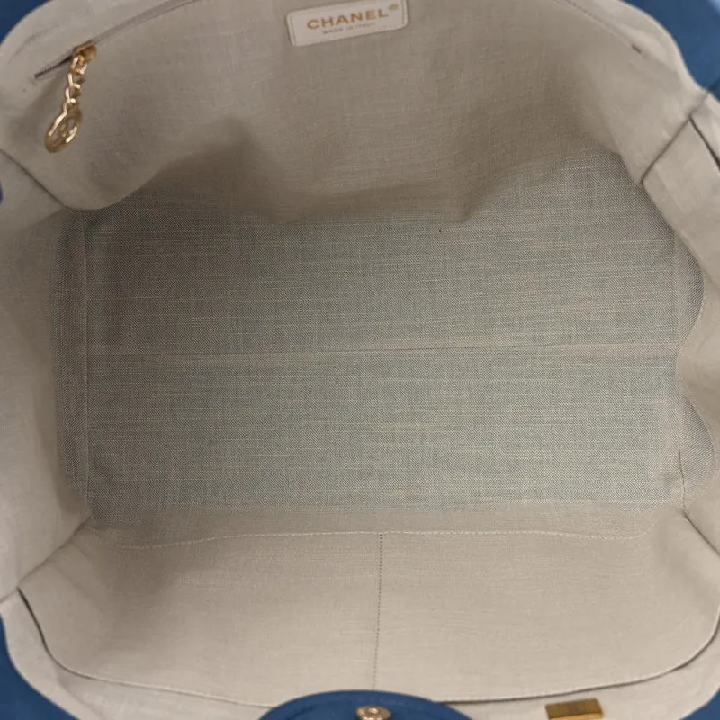 Chanel Deauville Tote Bag aus blauem Canvas aus der Cruise Collection 2023