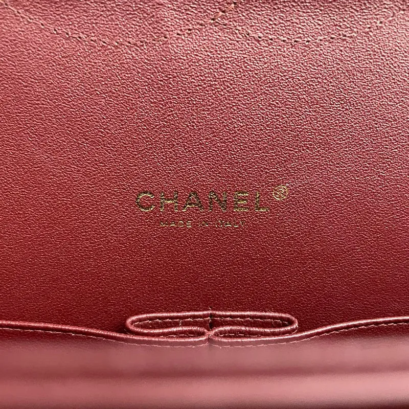 Chanel Burgunderrote zeitlose klassische Flap Bag Maxi Lammleder