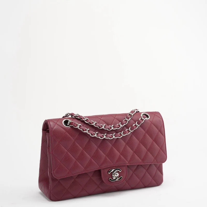 Chanel Burgundy Medium Classic Double Flap Caviar
