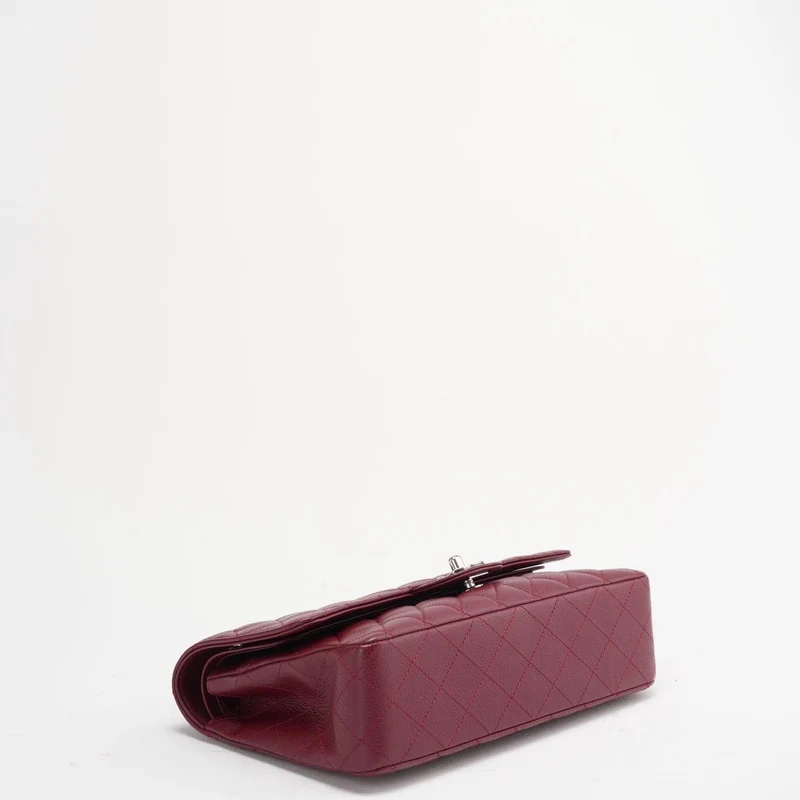 Chanel Burgundy Medium Classic Double Flap Caviar