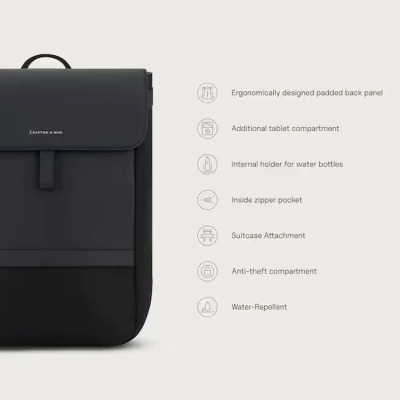 Kapten & Son Rucksack New Fyn Cream Schwarz