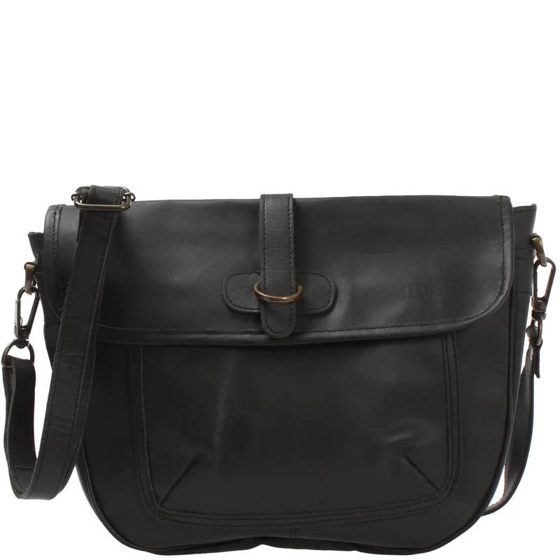 Umhängetasche Damen Schultertasche Damentasche Handtasche Leder schwarz LE3053