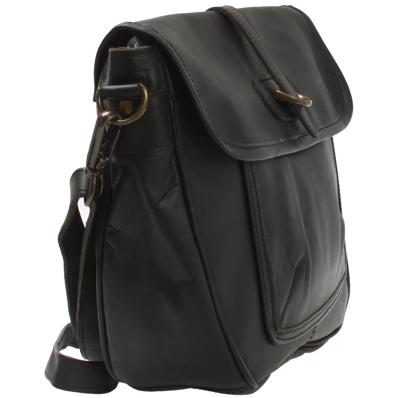Umhängetasche Damen Schultertasche Damentasche Handtasche Leder schwarz LE3053