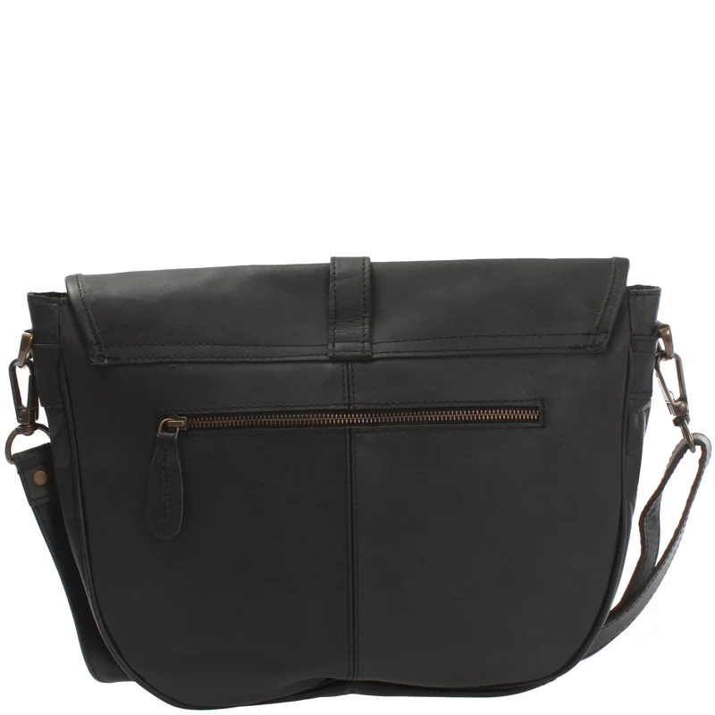 Umhängetasche Damen Schultertasche Damentasche Handtasche Leder schwarz LE3053