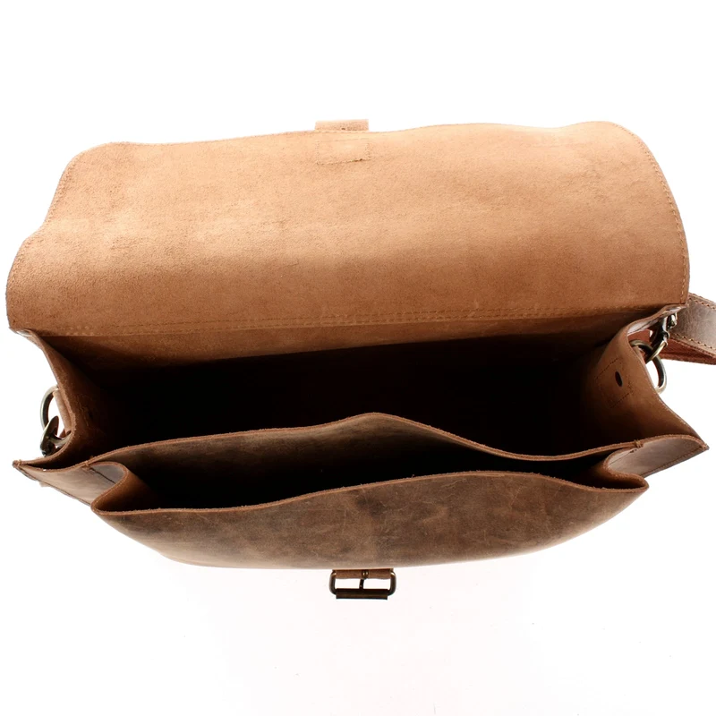 Messenger Bag Aktentasche Damen Herren Leder vintage braun LE3054
