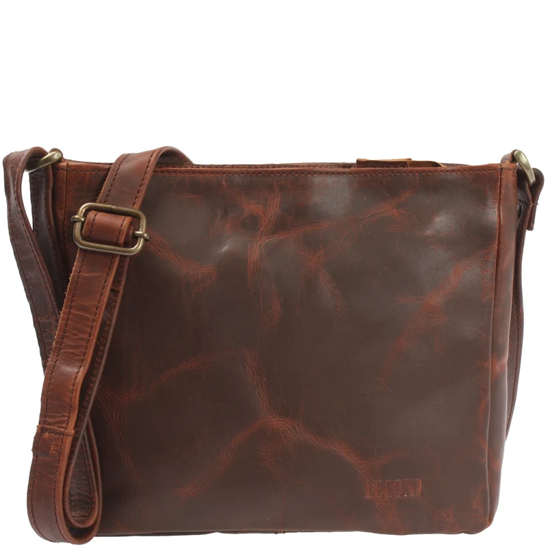 Umhängetasche Schultertasche Freizeittasche Leder braun LE3058