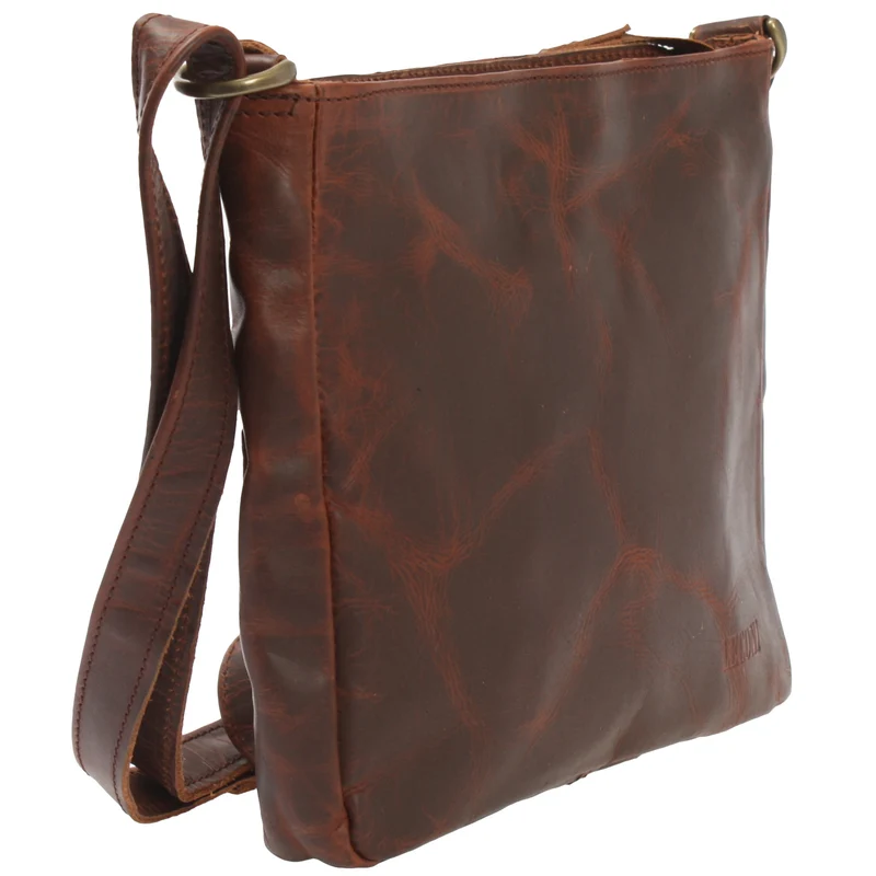 Umhängetasche Schultertasche Freizeittasche Leder braun LE3058
