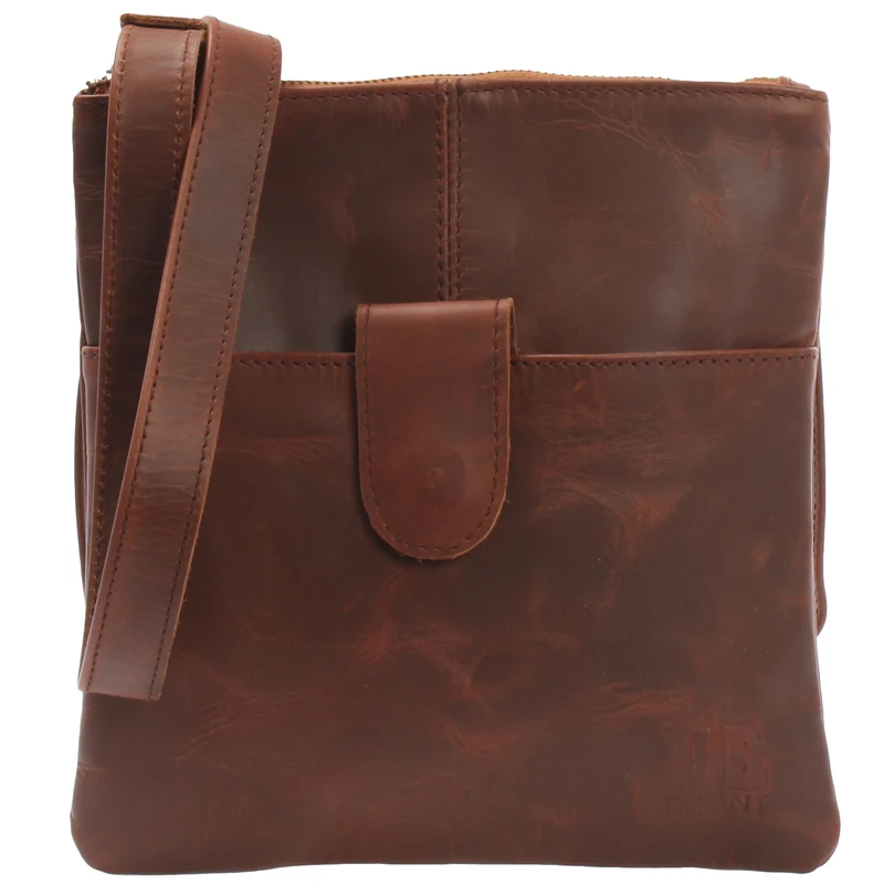 kleine Umhängetasche Damentasche Herrentasche Ledertasche braun LE3060