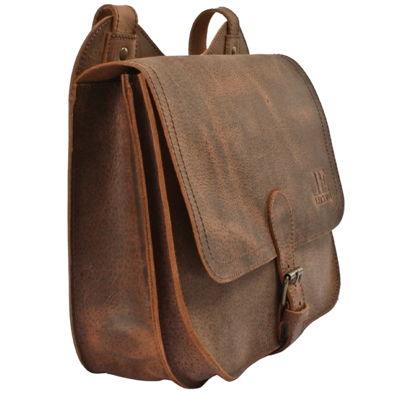 Umhängetasche Schultertasche Freizeittasche Büffelleder klein vintage braun LE3061