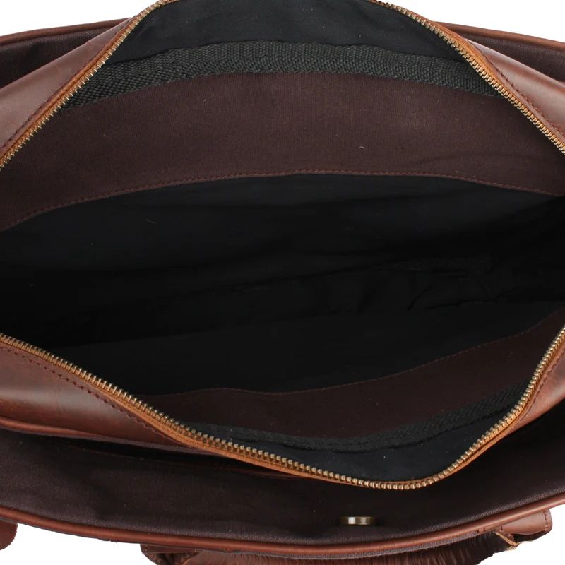 Aktentasche Arbeitstasche Bürotasche Canvas Leder mokka LE3066