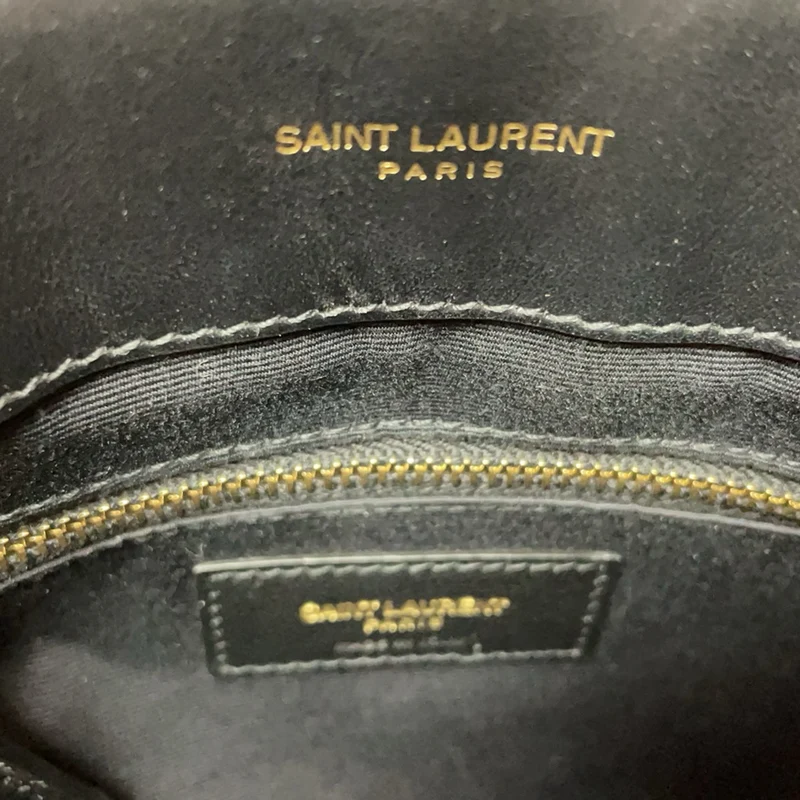 Schwarze Loulou Schultertasche von Saint Laurent (mittelgroß)