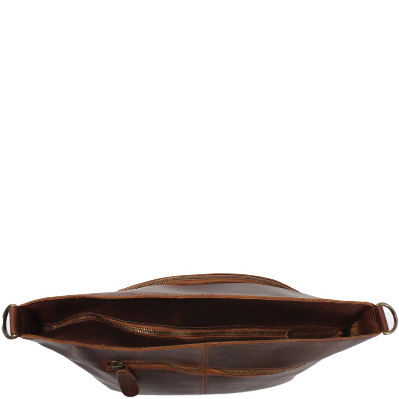 Umhängetasche Schultertasche Freizeittasche Leder braun LE3050