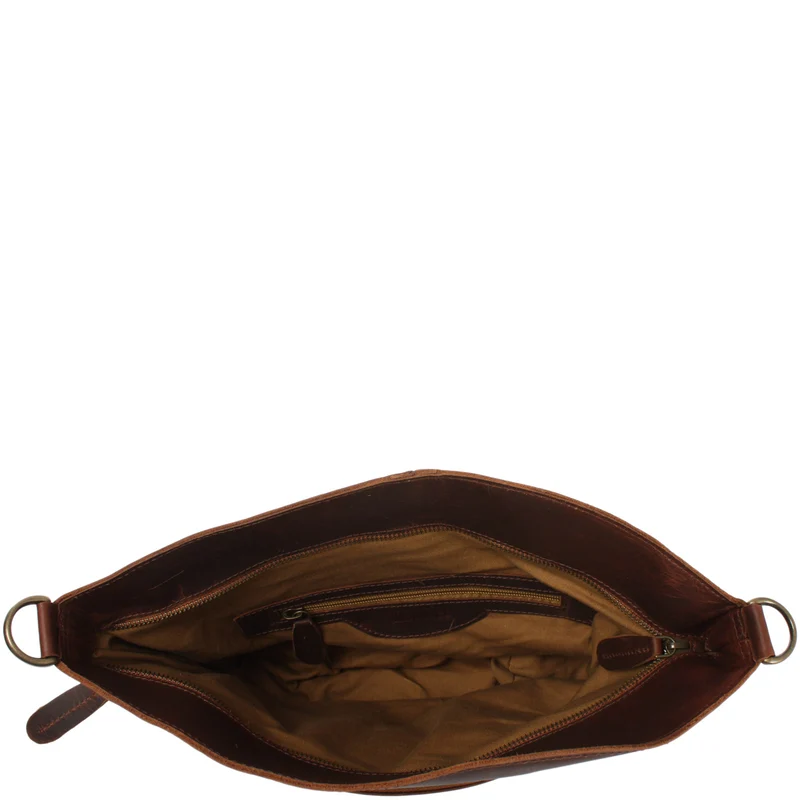 Umhängetasche Schultertasche Freizeittasche Leder braun LE3050