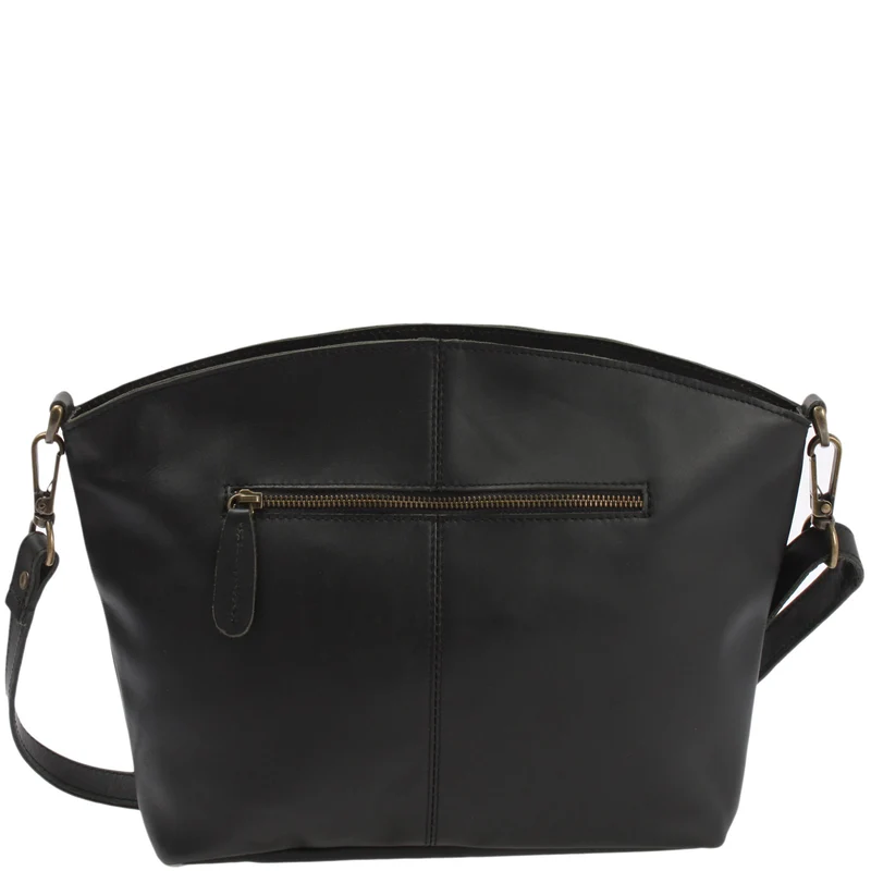 Umhängetasche Schultertasche Freizeittasche Leder schwarz LE3050