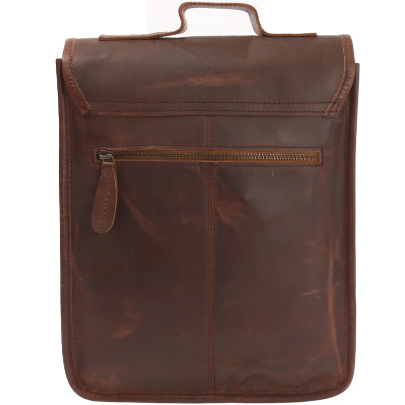 Umhängetasche Freizeittasche Herren Damen Hochformat Leder braun LE3052