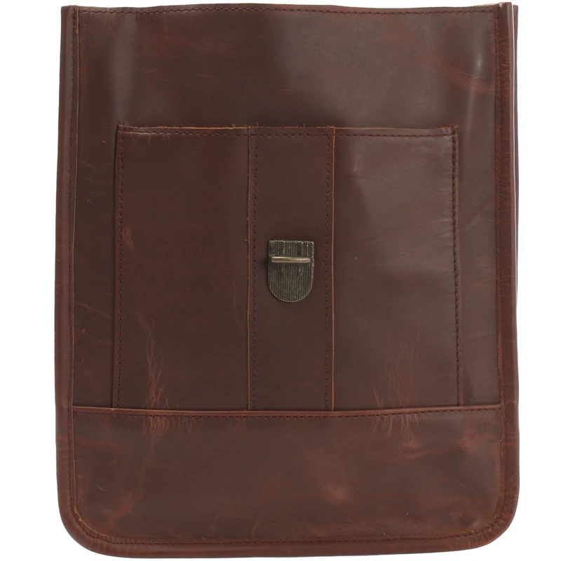 Umhängetasche Freizeittasche Herren Damen Hochformat Leder braun LE3052
