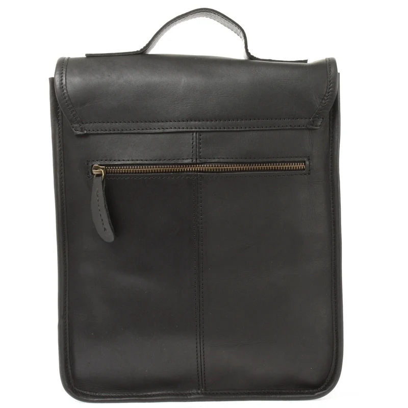 Umhängetasche Freizeittasche Herren Damen Hochformat Leder schwarz LE3052