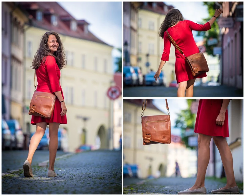 Umhängetasche Ledertasche Damen Schultertasche Leder braun LE3073