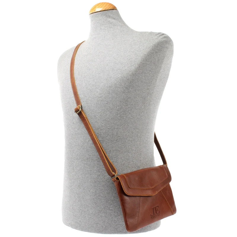 kleine Umhängetasche Ledertasche Damentasche Schultertasche Leder braun LE3078