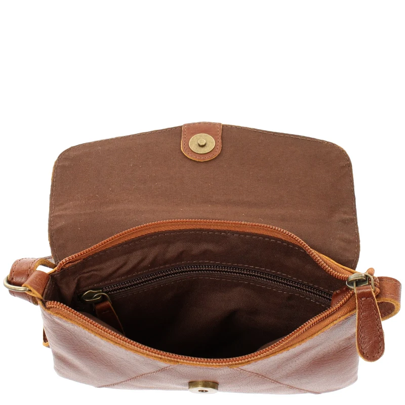 kleine Umhängetasche Ledertasche Damentasche Schultertasche Leder braun LE3078