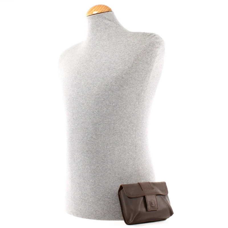 Gürteltasche Bauchtasche Hüfttasche Damen Herren Rindsleder dunkelbraun LE9005