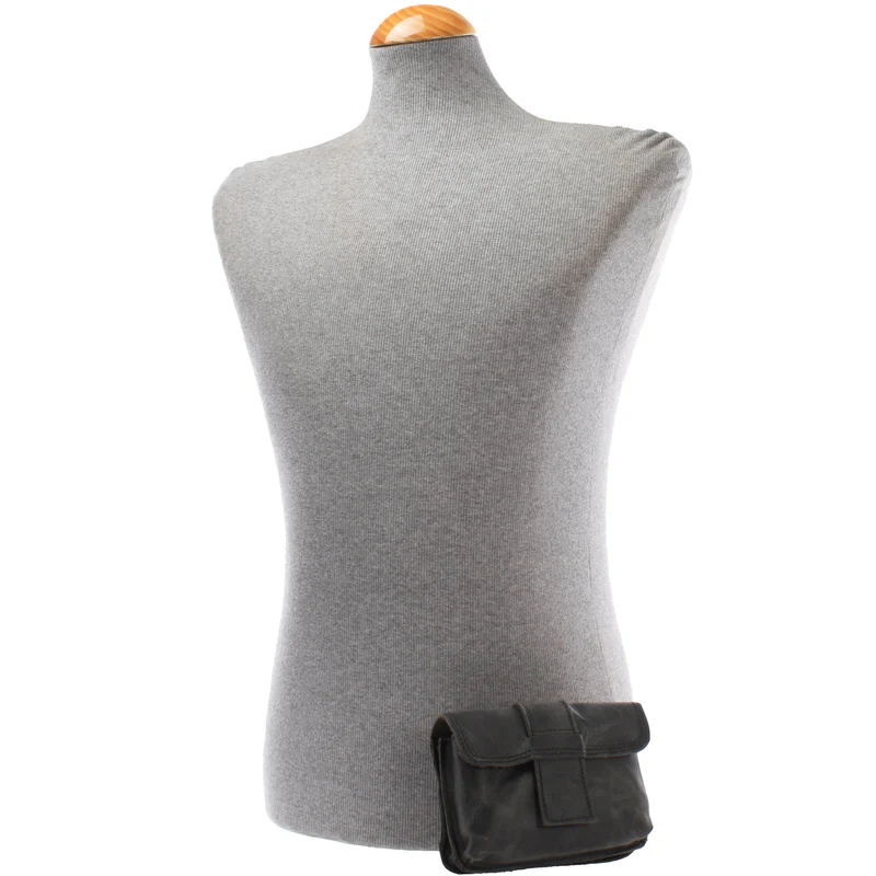 Gürteltasche Bauchtasche Hüfttasche Damen Herren Rindsleder grau LE9005