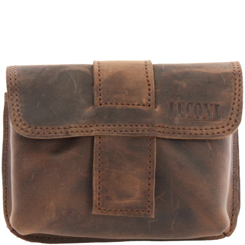 Gürteltasche Bauchtasche Hüfttasche Damen Herren Leder schlamm LE9005