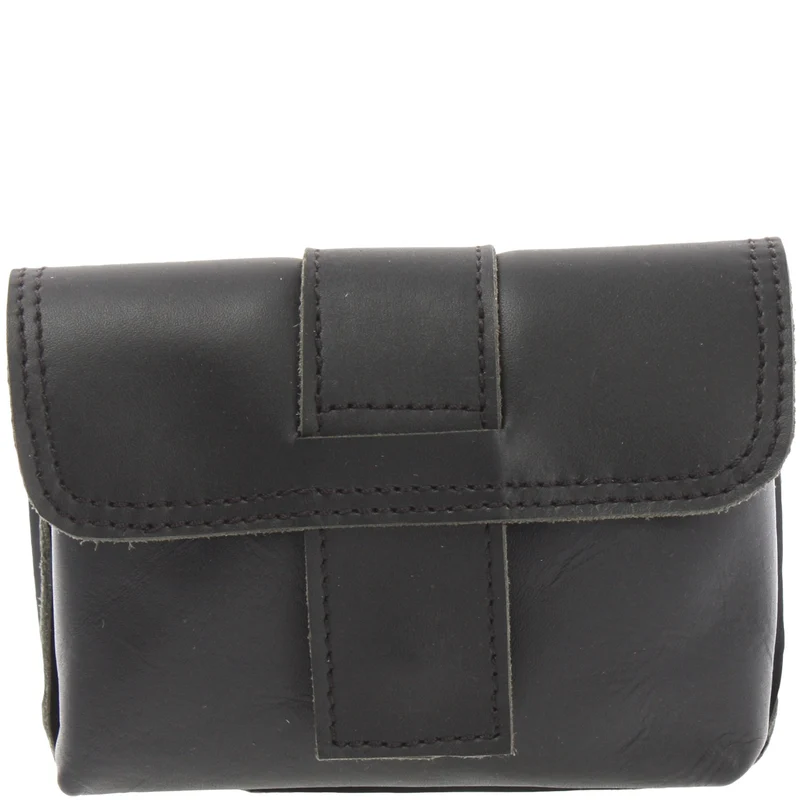 Gürteltasche Bauchtasche Hüfttasche Damen Herren Leder schwarz LE9005