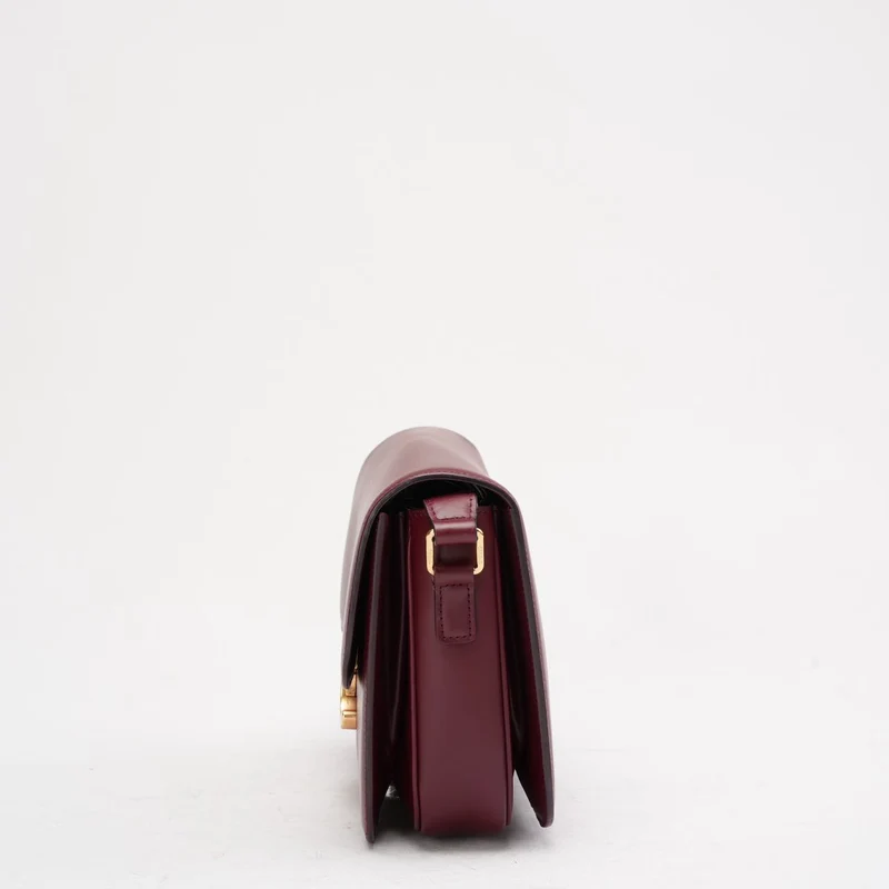 Celine Burgundy Triomphe Crossbody Small Calfskin 2019