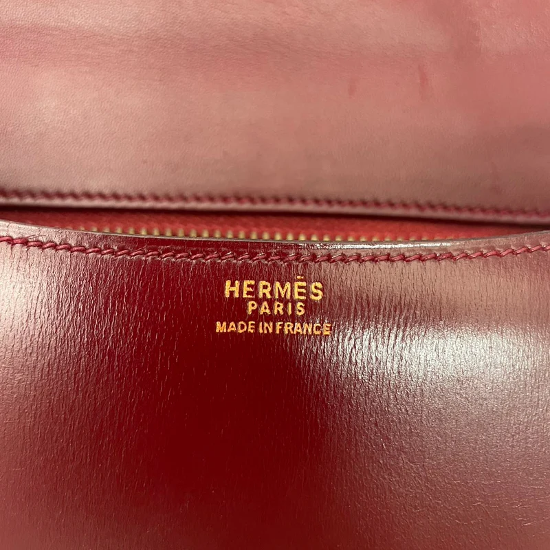 Hermes Vintage Constance 24 Burgunder Box 1980er Jahre