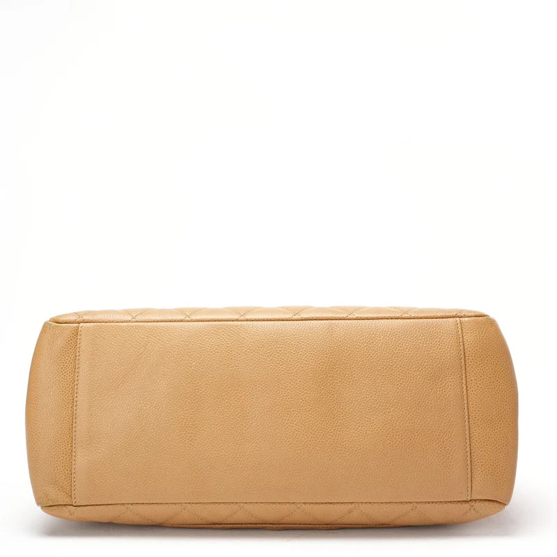 Chanel Vintage Beige Grand Shopping Tote GST Caviar 2003-2004