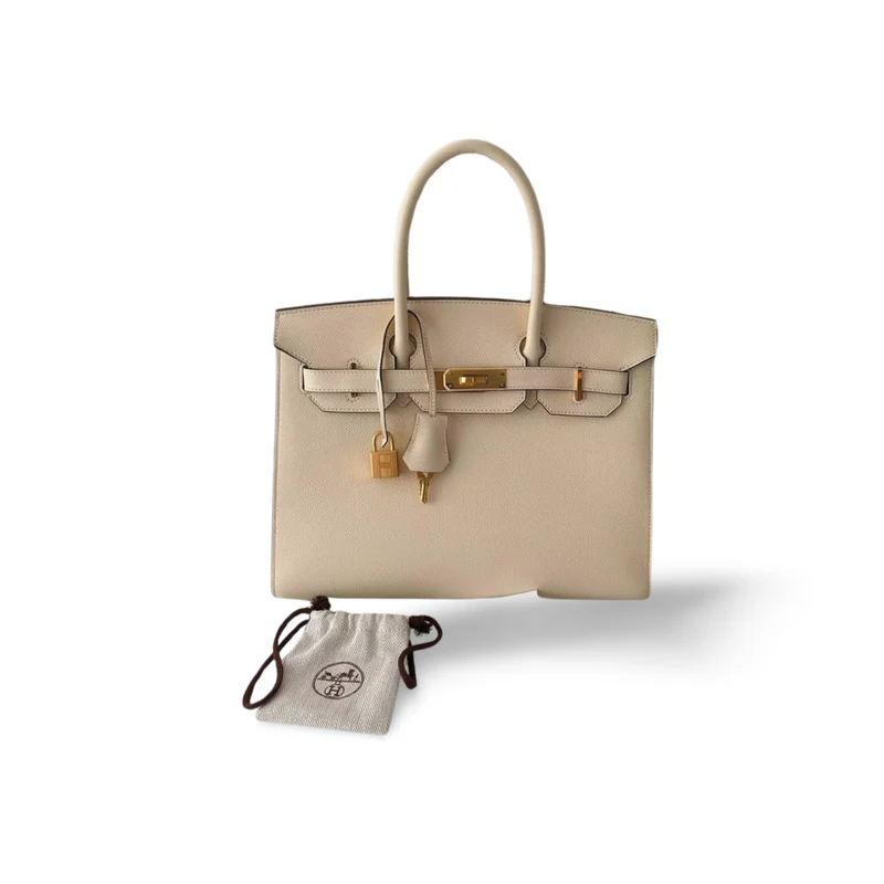 Hermès Birkin Bag 30 cm Sellier aus Nata Epsom Leder, goldfarbene Hardware, 2021